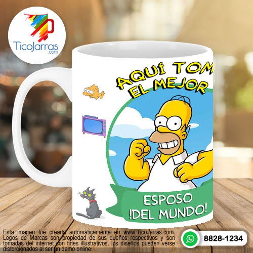 Jarras Personalizadas Aquí toman los Simpsoms - Esposo