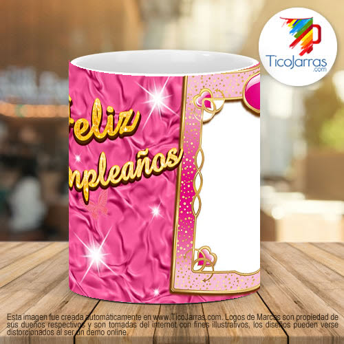 Tazas Personalizadas Feliz Cumpleaños romántico