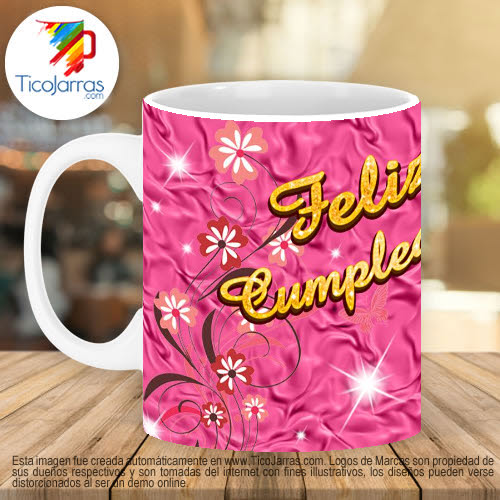 Jarras Personalizadas Feliz Cumpleaños romántico