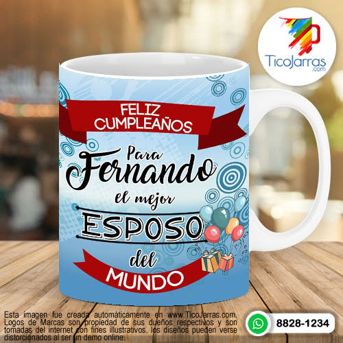 Tazas Personalizadas en Costa Rica Feliz Cumpleaños Esposo