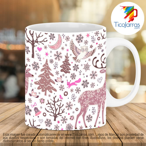 Diseños Personalizadas Taza con fondo Navideño