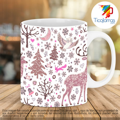 Tazas Personalizadas en Costa Rica Taza con fondo Navideño