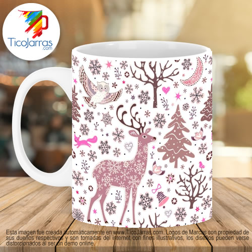 Jarras Personalizadas Taza con fondo Navideño