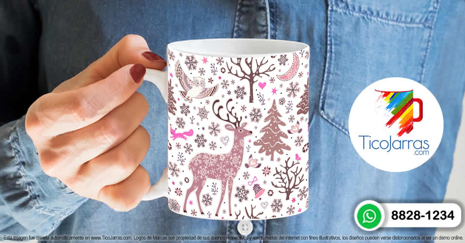 Artículos Personalizados Taza con fondo Navideño