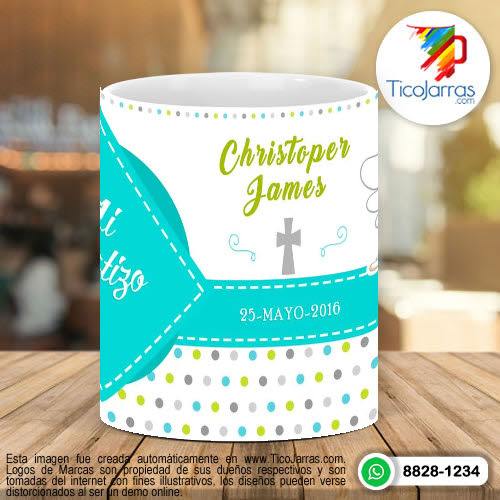 Tazas Personalizadas Mi Bautizo - Niño