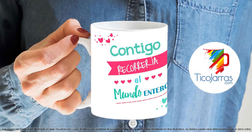 Artículos Personalizados Contigo recorrería el Mundo Entero