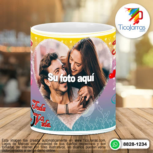 Tazas Personalizadas Te amo, con foto personalizada