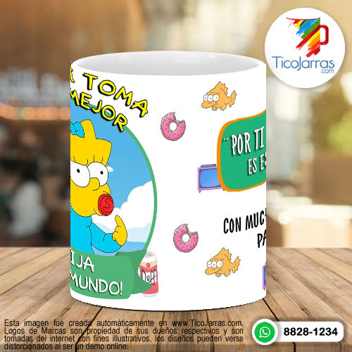 Tazas Personalizadas Aquí toman los Simpsoms - Hija Maggie