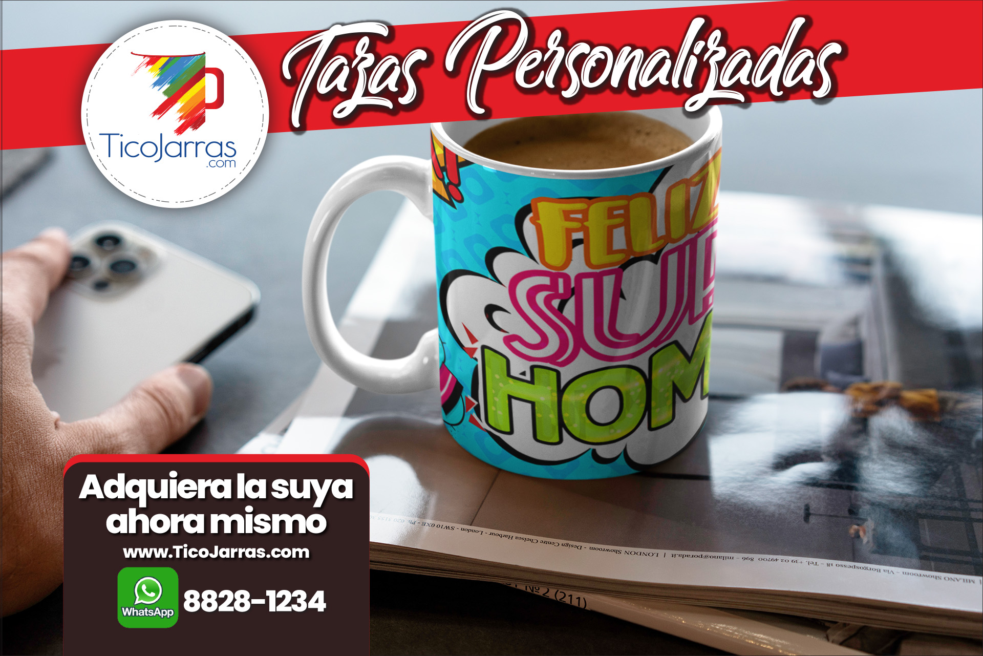 Tazas Personalizadas Dia del Hombre - Super Hombre