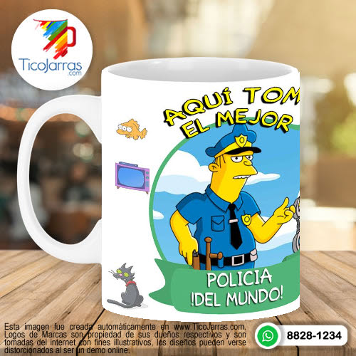 Tazas Personalizadas en Costa Rica Aquí toman los Simpsons - Policia 3