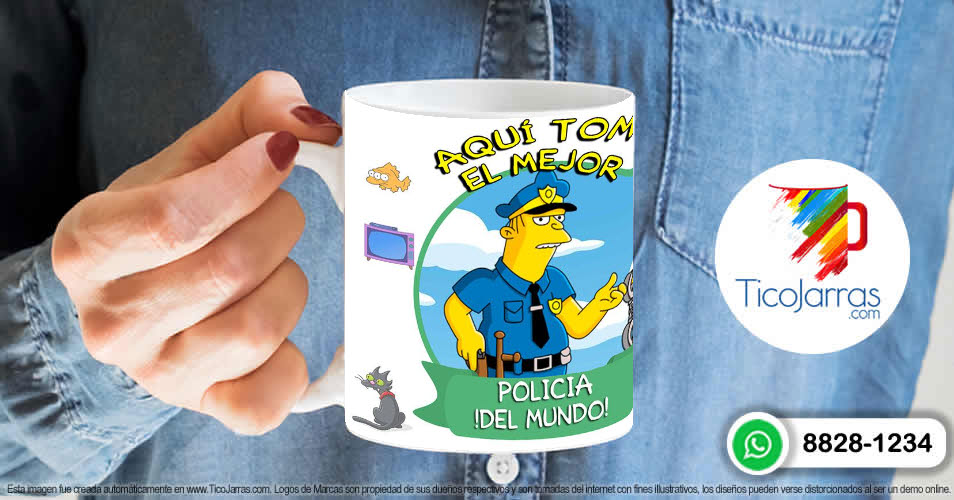 Tazas Personalizadas en Costa Rica Aquí toman los Simpsons - Policia 3
