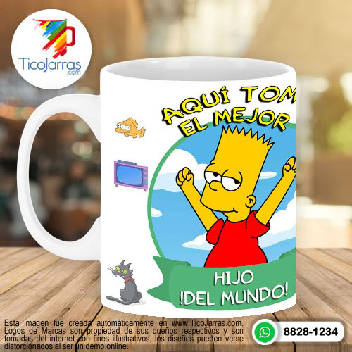 Tazas Personalizadas en Costa Rica Aquí toman los Simpsons - Hijo Bart