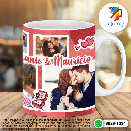 Diseños Personalizadas Love Taza con 5 fotos