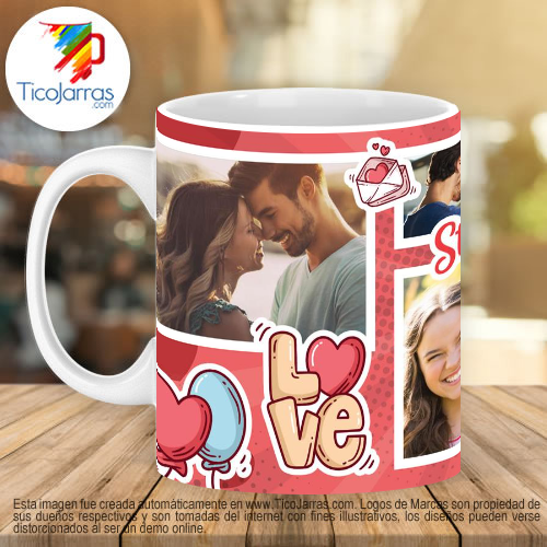 Jarras Personalizadas Love Taza con 5 fotos