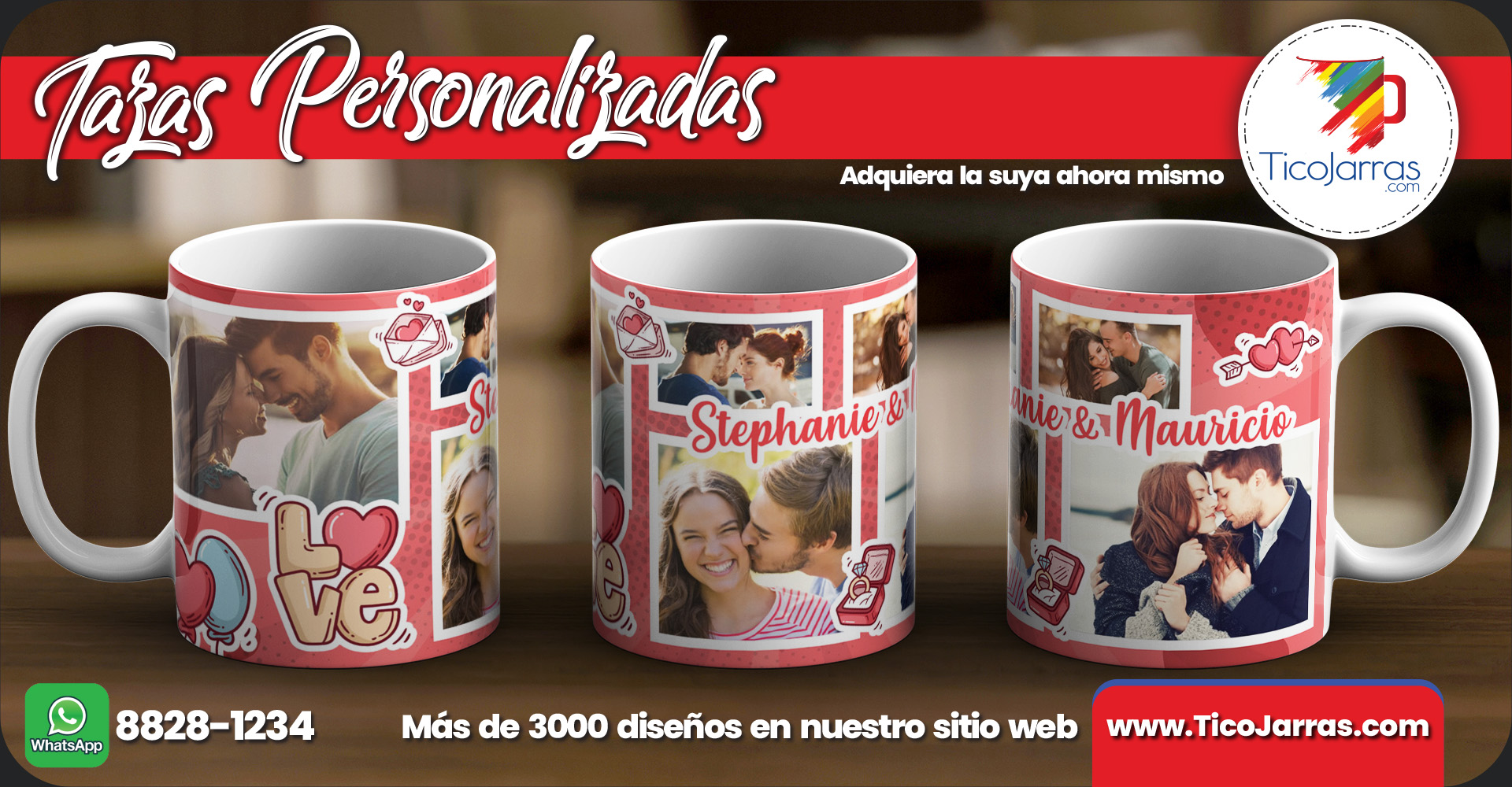 Tazas Personalizadas Love Taza con 5 fotos