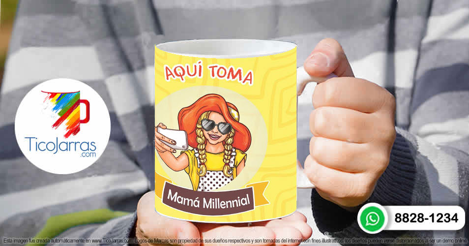 Tazas Personalizadas en Costa Rica Aquí toma Mamá Millennial