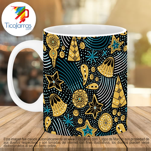 Jarras Personalizadas Taza con fondo Navideño