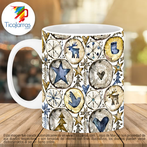 Jarras Personalizadas Taza con fondo Navideño