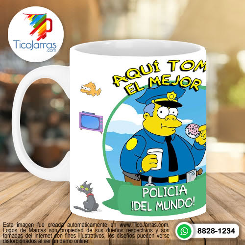 Tazas Personalizadas en Costa Rica Aquí toman los Simpsons - Policia 1