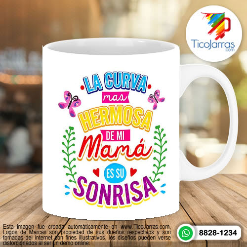 Diseños Personalizadas La curva más hermosa de mi mama es su Sonrisa