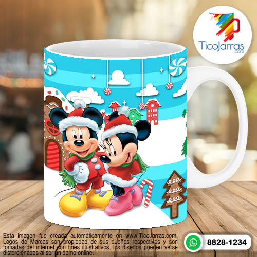 Diseños Personalizadas Taza de Navidad de Mickey con foto