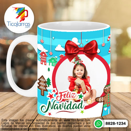 Jarras Personalizadas Taza de Navidad de Mickey con foto