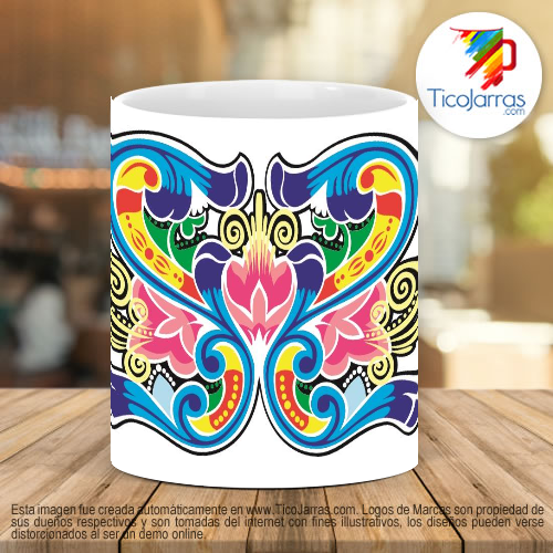 Taza con diseño típico de Costa Rica