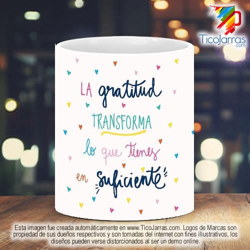 Tazas Personalizadas en Costa Rica Taza con mensaje de Gratitud