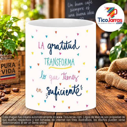 Taza con mensaje de Gratitud