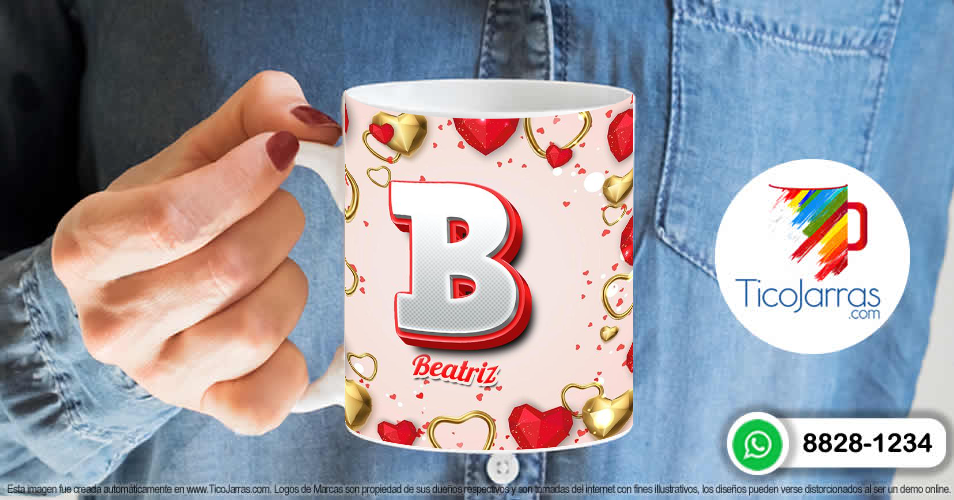 Artículos Personalizados Taza con letra B, Taza con nombre personalizado, tema amor