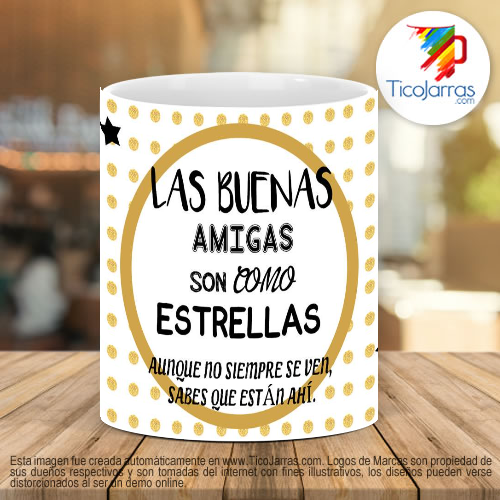Tazas Personalizadas en Costa Rica Las buenas amigas son como las estrellas