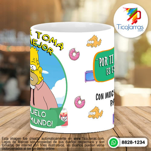 Tazas Personalizadas Aquí toman los Simpsoms - Abuelo