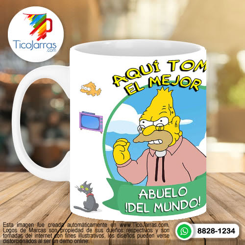 Tazas Personalizadas en Costa Rica Aquí toman los Simpsoms - Abuelo