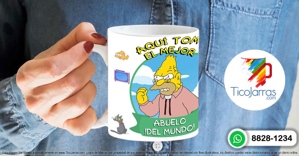 Tazas Personalizadas en Costa Rica Aquí toman los Simpsoms - Abuelo