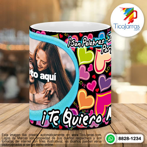 Tazas Personalizadas Te quiero mucho, con foto personalizada