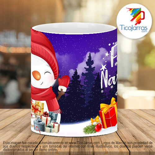 Tazas Personalizadas Feliz Navidad - Muñeco de nieve