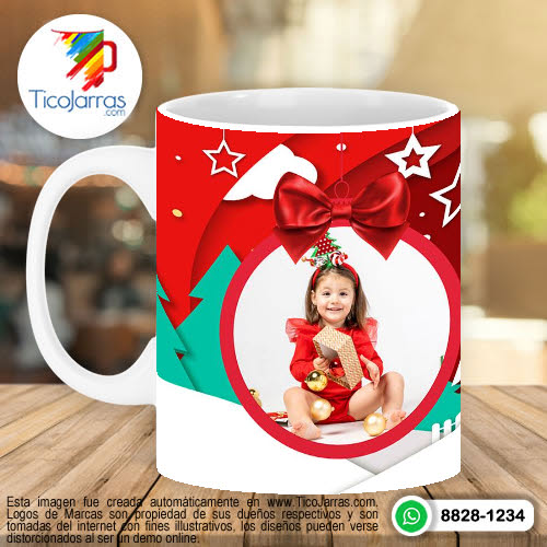 Jarras Personalizadas Taza de Navidad de Mickey con foto