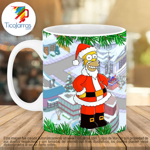 Jarras Personalizadas Taza de Navidad - Homero Simpson