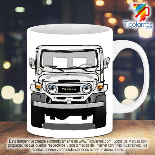 Tazas Personalizadas en Costa Rica Toyota Classic  Land Cruiser Blanco