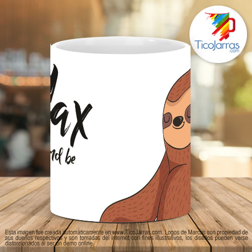 Tazas Personalizadas Relax and be happy Perezoso