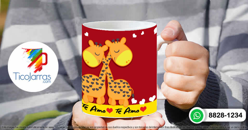 Tazas Personalizadas en Costa Rica Te amo, tema jirafas