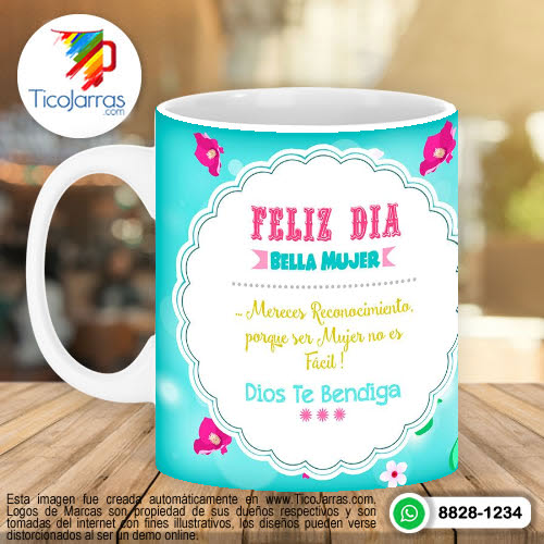 Jarras Personalizadas Feliz Día Bella Mujer