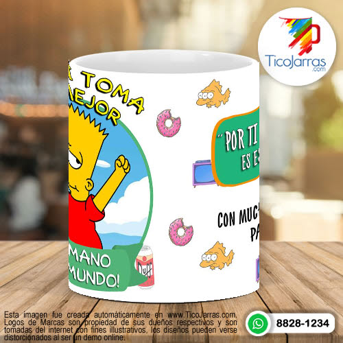 Tazas Personalizadas Aquí toman los Simpsons - Hermano Bart