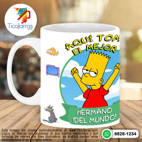 Tazas Personalizadas en Costa Rica Aquí toman los Simpsons - Hermano Bart