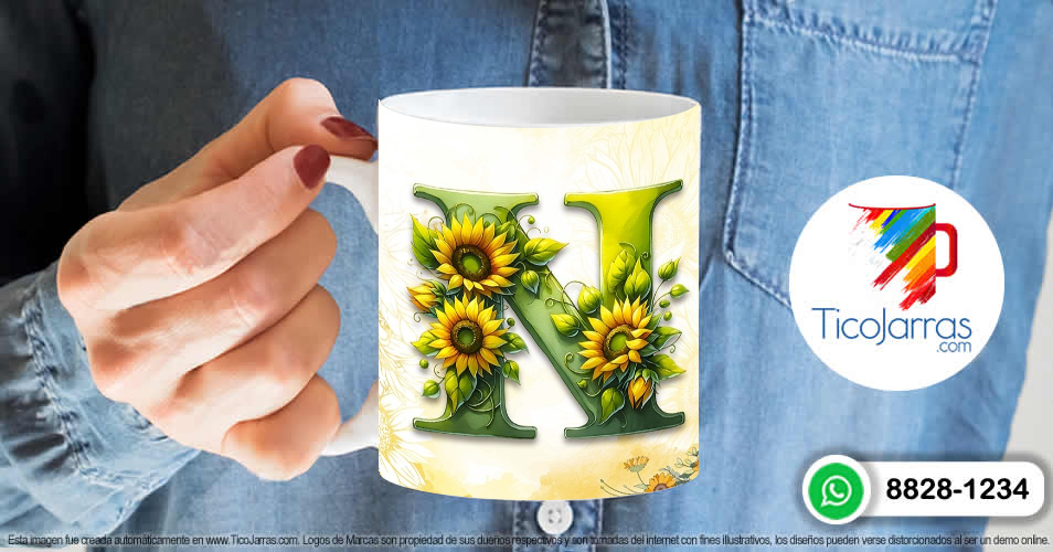 Tazas Personalizadas en Costa Rica Mamá Feliz Día, Tazas con Nombre incial N