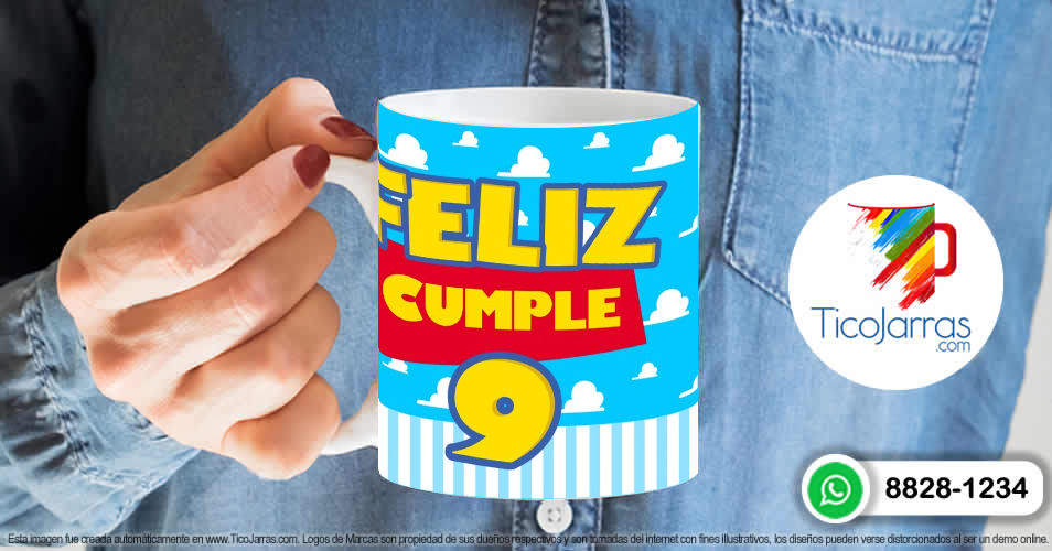 Tazas Personalizadas en Costa Rica Feliz Cumple 9 años Toy Story