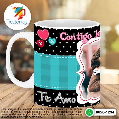 Jarras Personalizadas Contigo la felicidad si existe