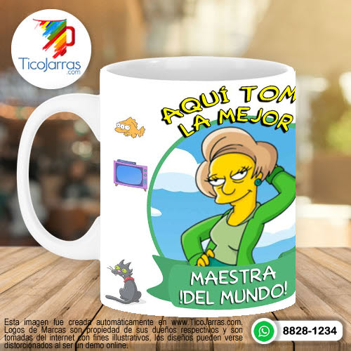 Jarras Personalizadas Aquí toman los Simpsons - Maestra 1