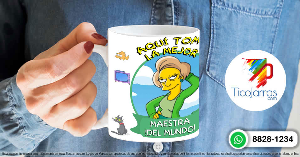 Tazas Personalizadas en Costa Rica Aquí toman los Simpsons - Maestra 1