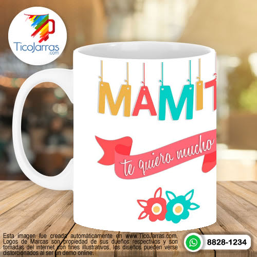 Jarras Personalizadas Mamita Te Quiero Mucho